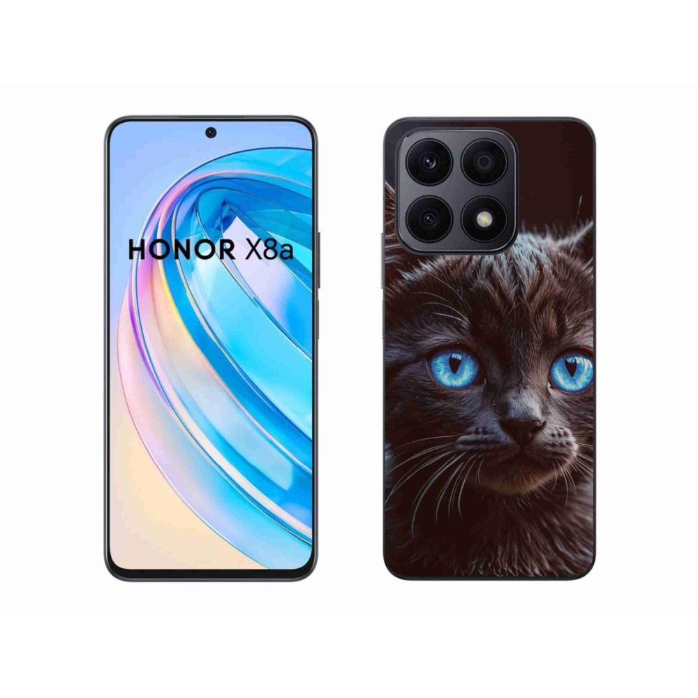 Zselés borítás mmCase a Honor X8a készülékhez - fekete cica 2