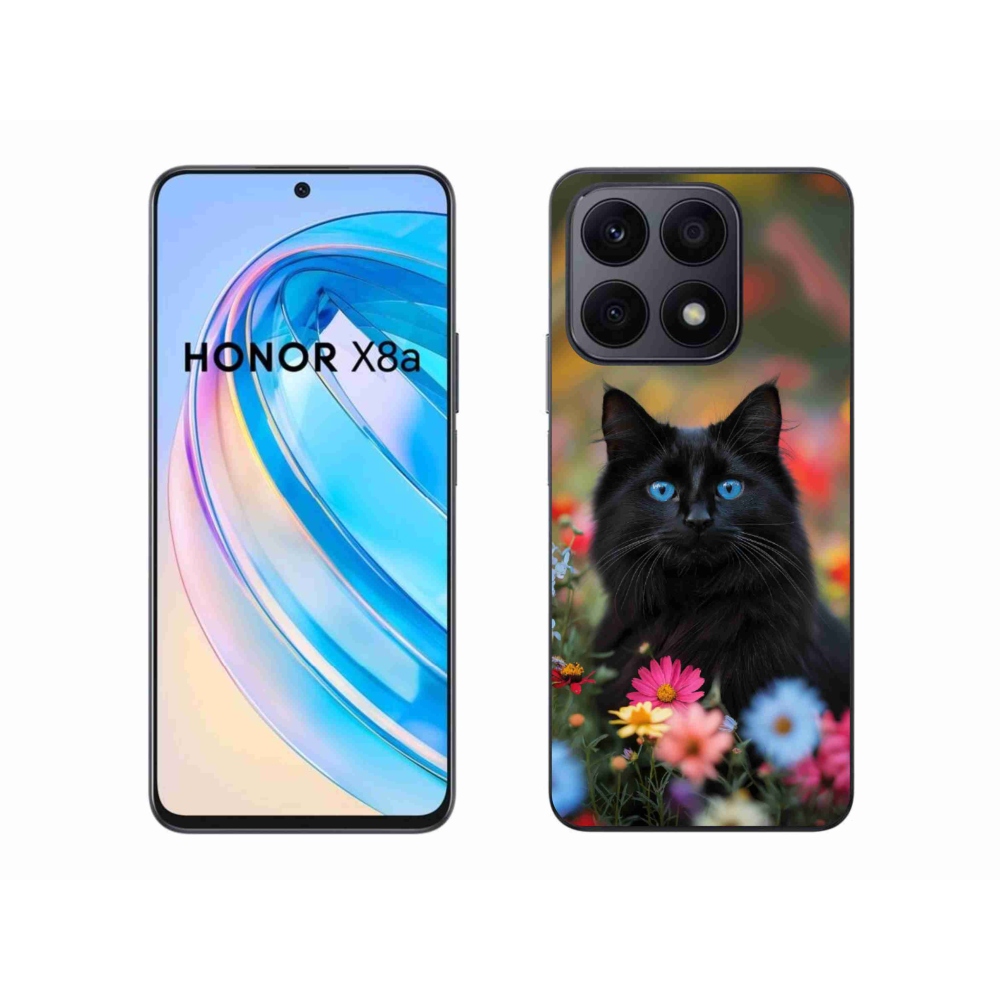 Zselés borítás mmCase a Honor X8a készülékhez - fekete cica 4