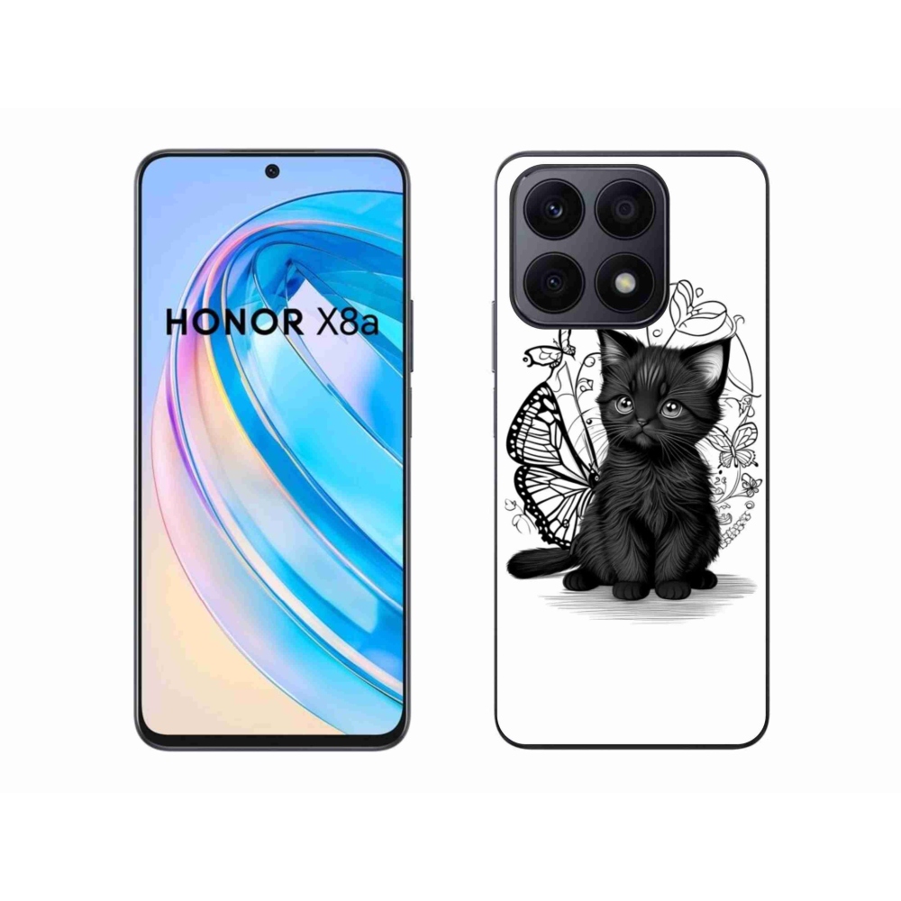 Zselés borítás mmCase a Honor X8a készülékhez - fekete cica