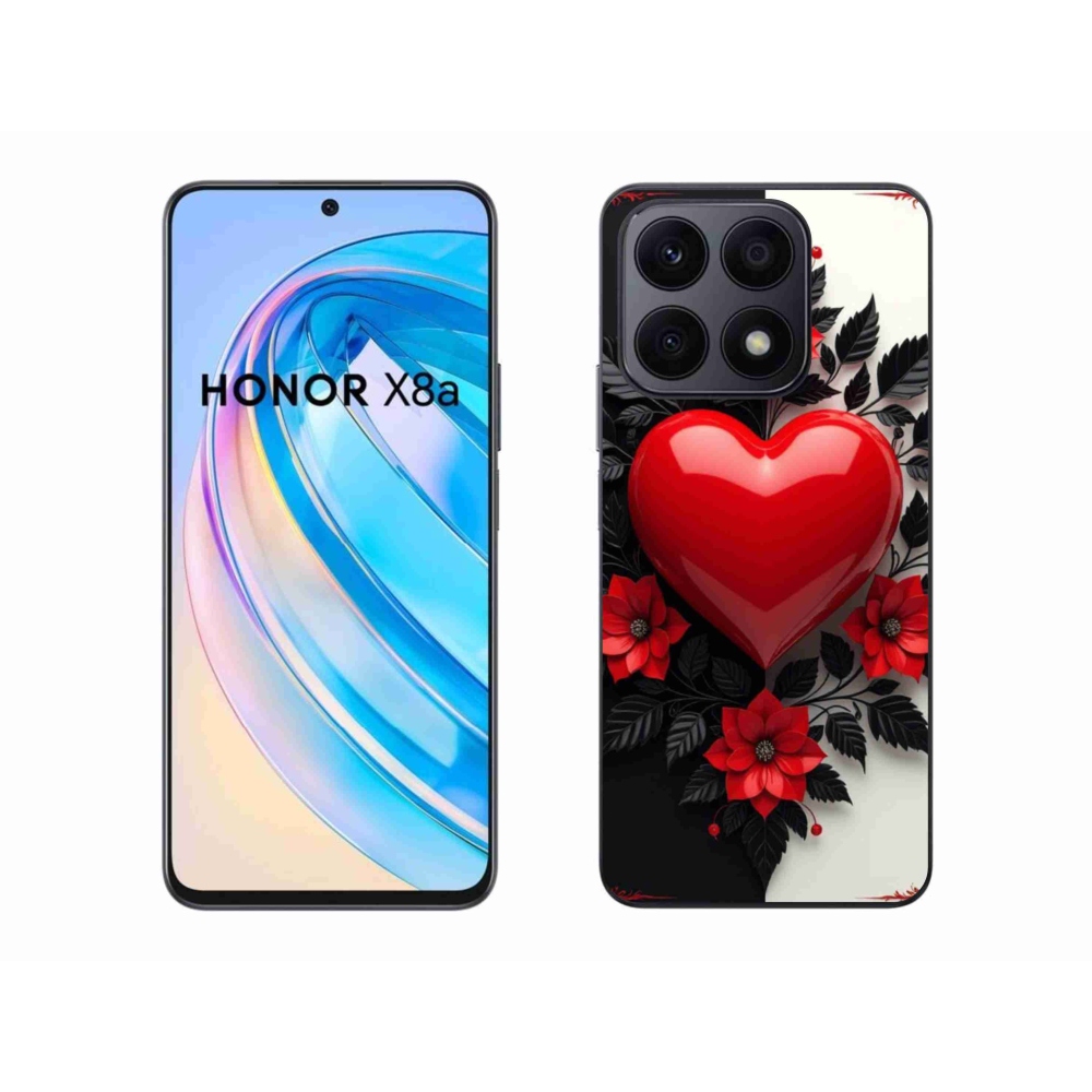 Zselés borítás mmCase a Honor X8a készülékhez - piros szív
