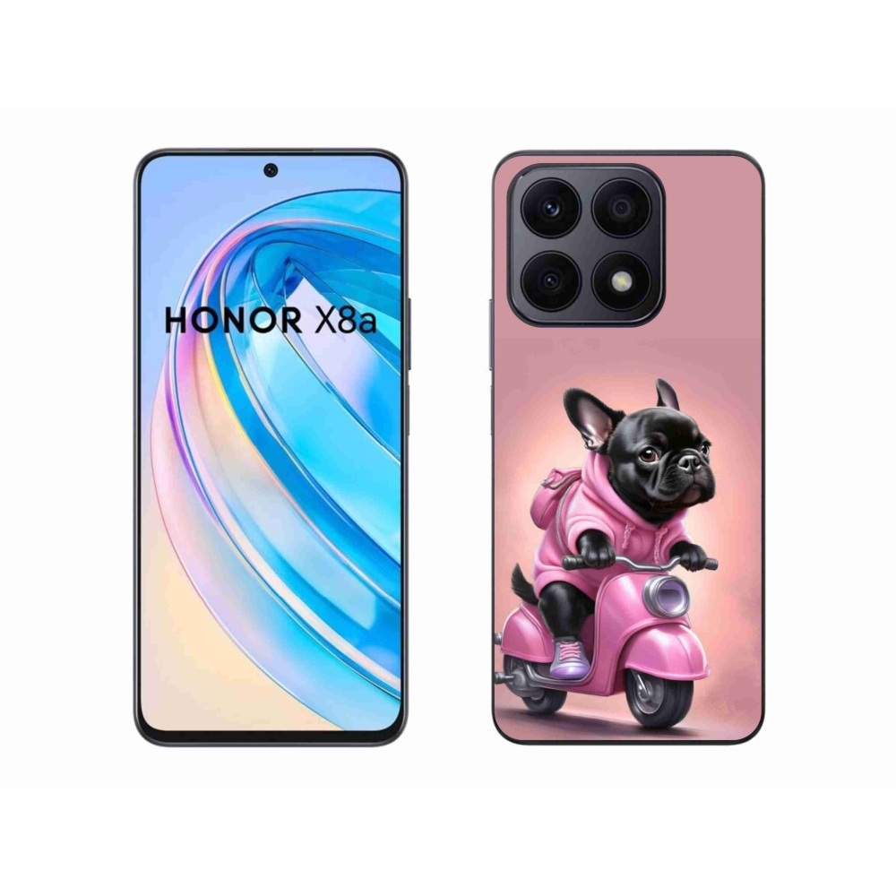 Gél borítás mmCase a Honor X8a számára - Francia bulldog egy robogón