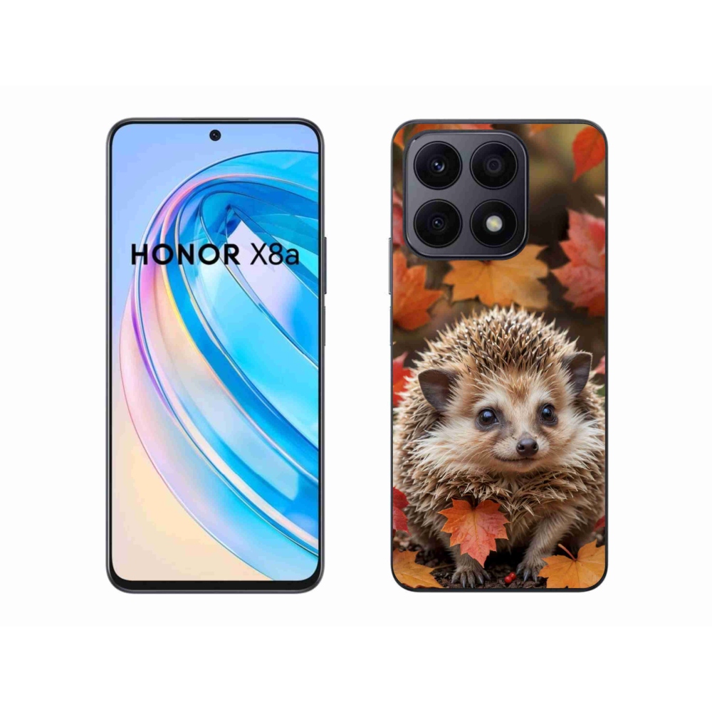 Zselés borító mmCase a Honor X8a számára - süni levelekben