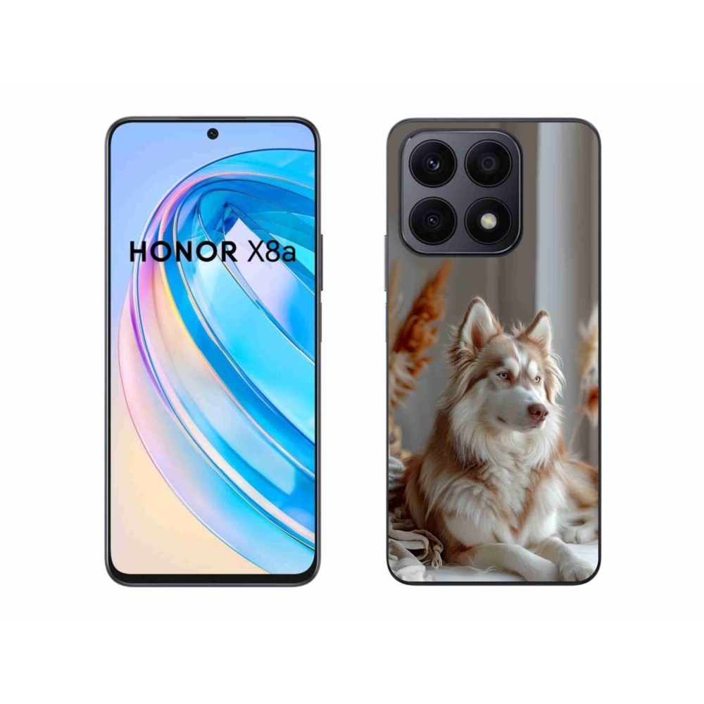 Zselés borítás mmCase a Honor X8a számára - csendes szibériai husky