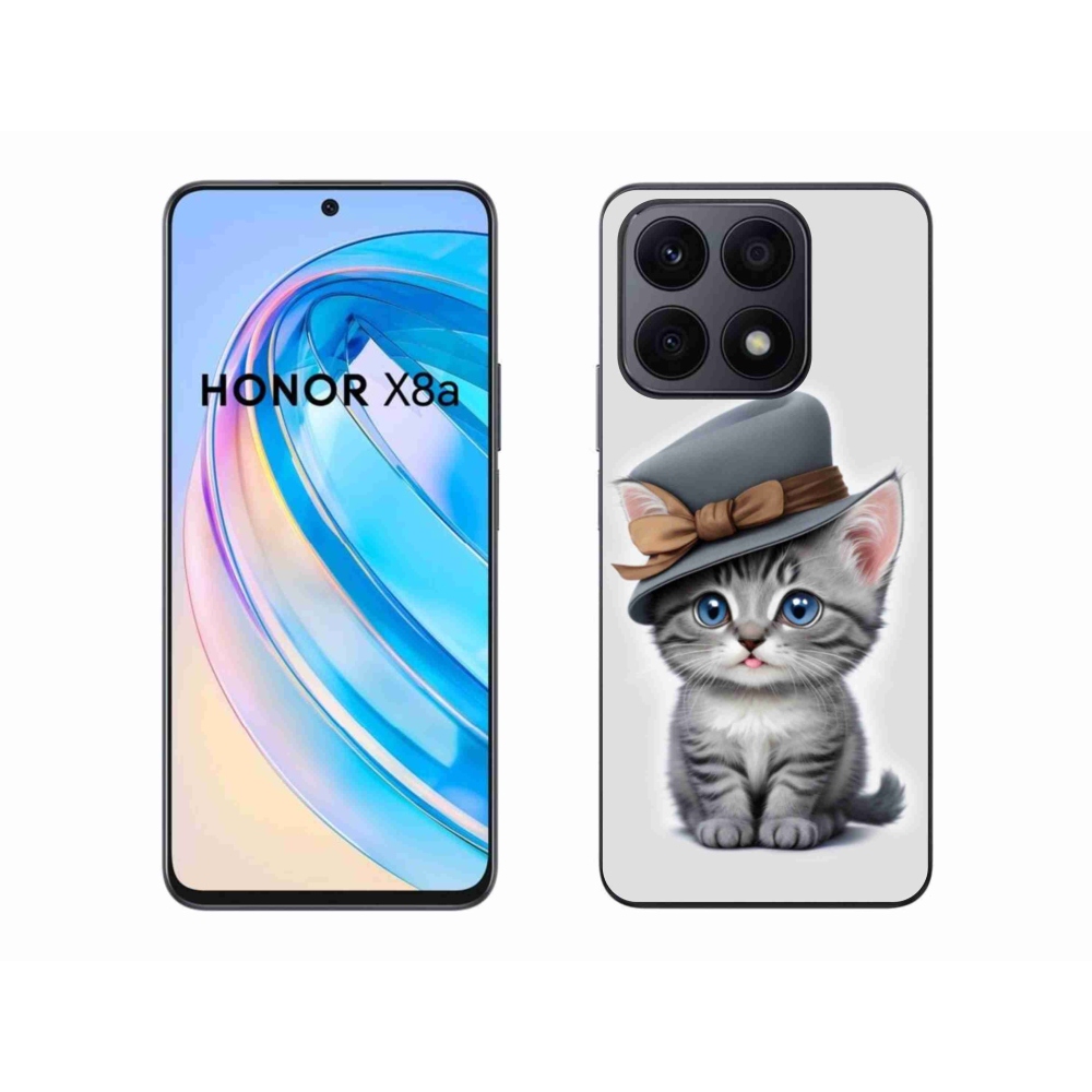 Zselés borítás mmCase a Honor X8a számára - cica sapkával