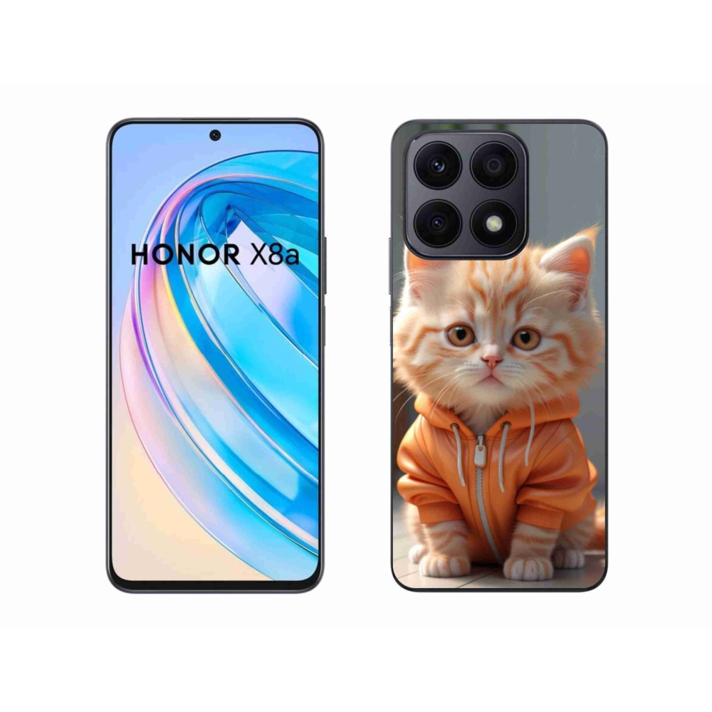 Gél borítás mmCase a Honor X8a számára - cica egy melegítőben