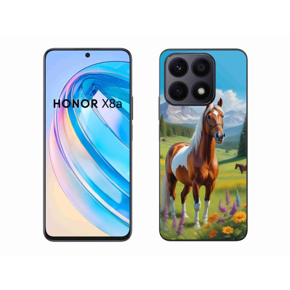 Zselés borítás mmCase a Honor X8a számára - ló a réten