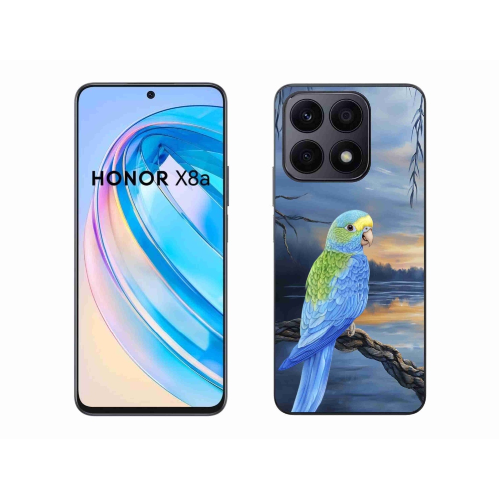 Zselés borítás mmCase Honor X8a készülékhez - kék papagáj