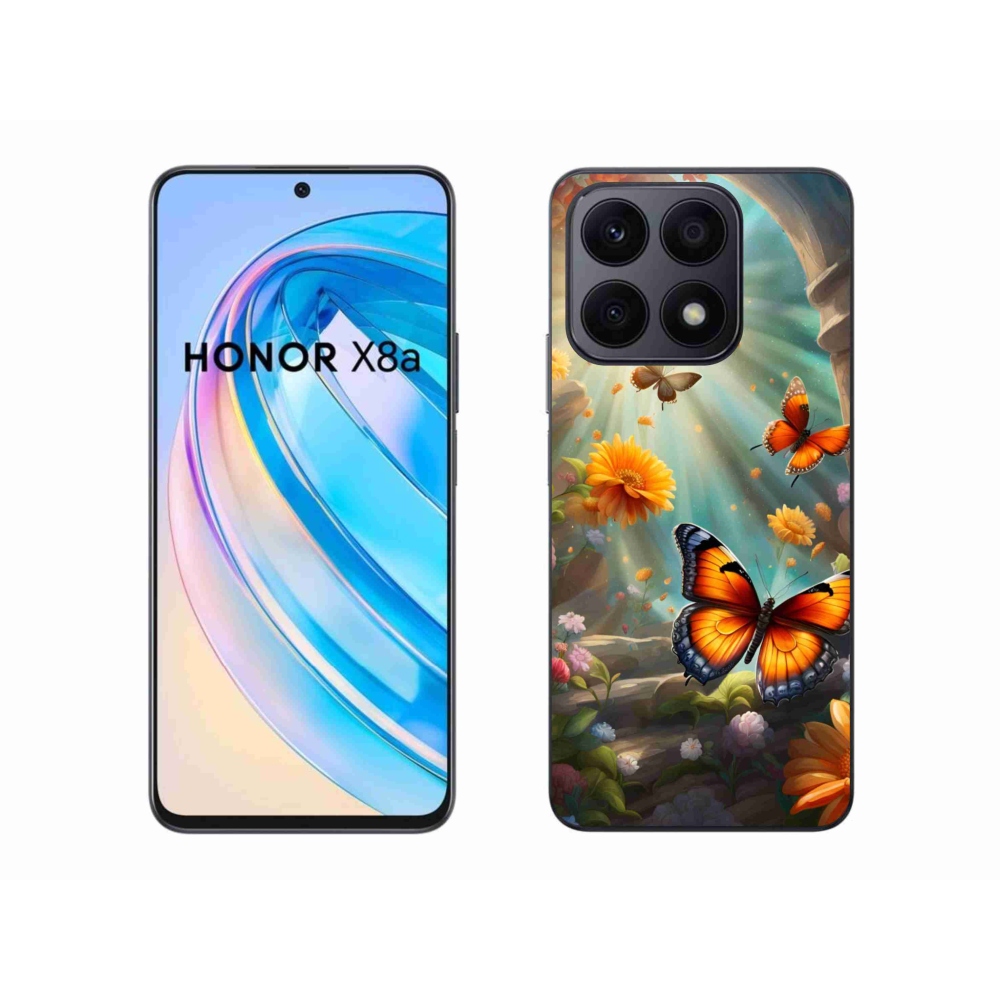 Zselés borítás mmCase a Honor X8a készülékhez - pillangókert 2