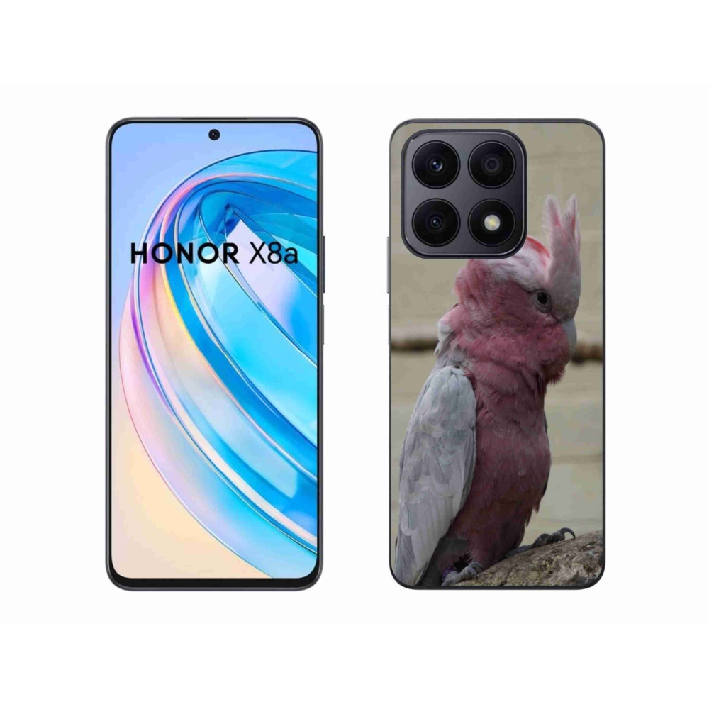 Zselés borítás mmCase a Honor X8a készülékhez - papagáj kakadu rózsaszínű
