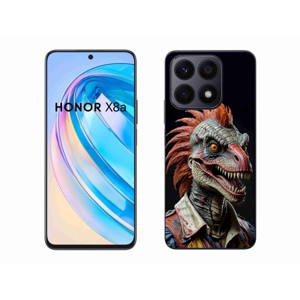 Zselés borítás mmCase a Honor X8a számára - punk dinoszaurusz