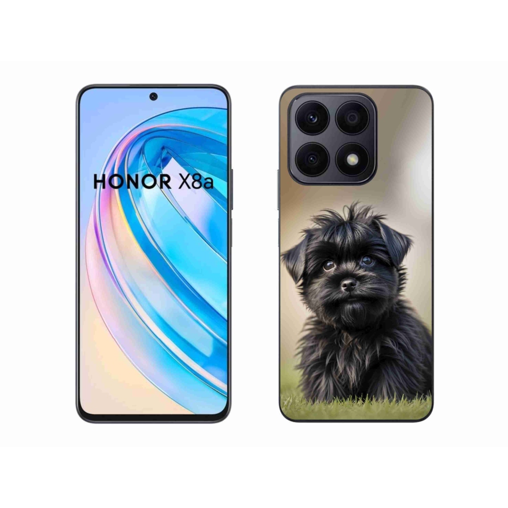 Gél borítás mmCase a Honor X8a számára - aranyos fekete kutya