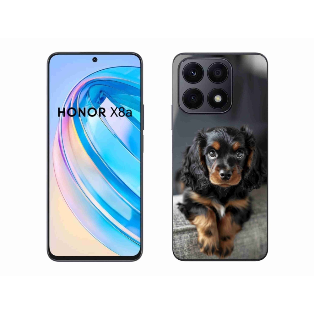 Gél borítás mmCase a Honor X8a számára - aranyos hosszú szőrű tacskó