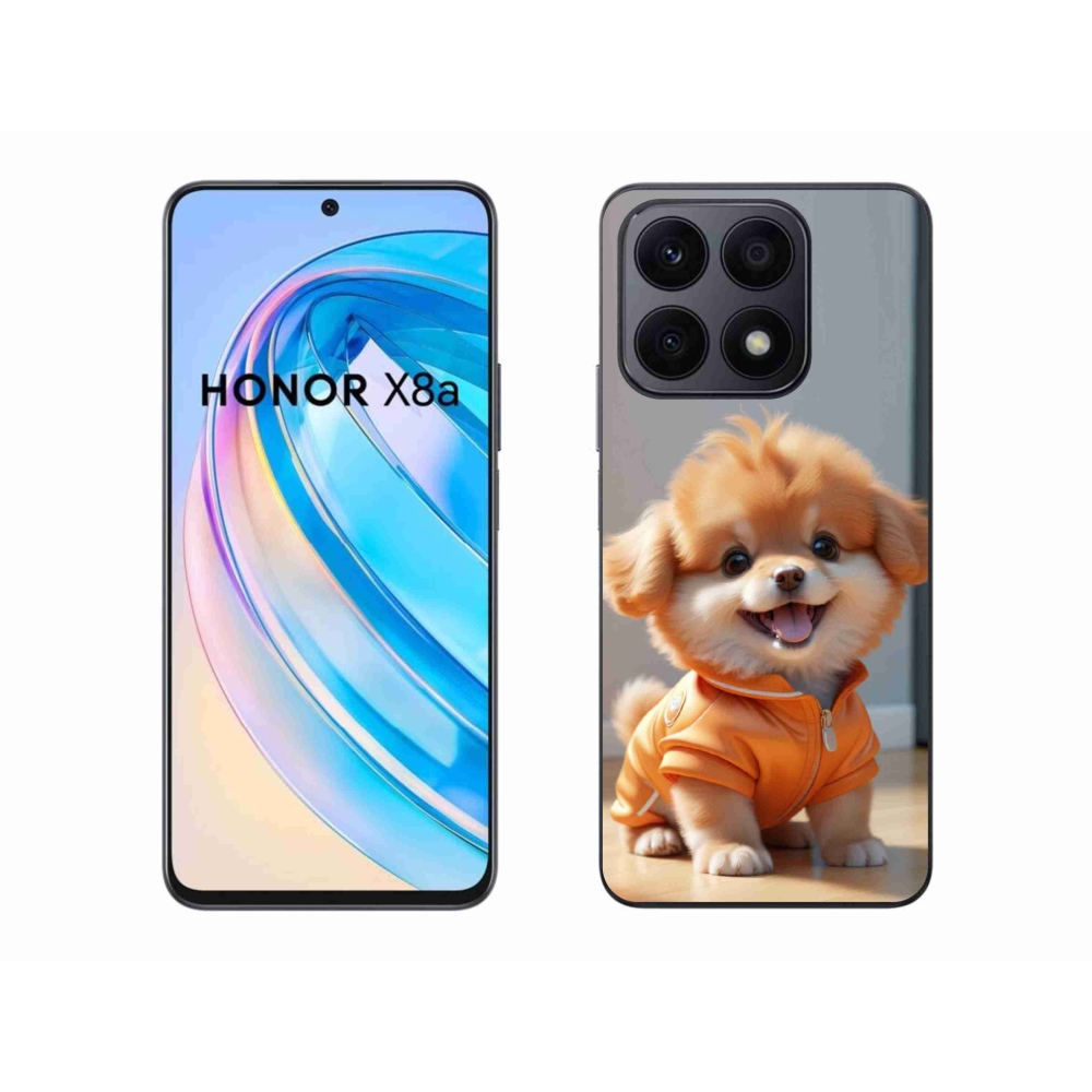 Zselés borítás mmCase a Honor X8a számára - aranyos pomerániai pulóverben
