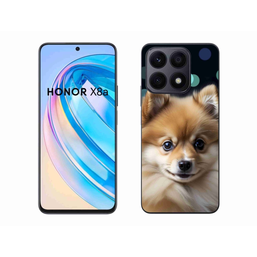 Zselés borítás mmCase a Honor X8a számára - aranyos pomerániai kutya