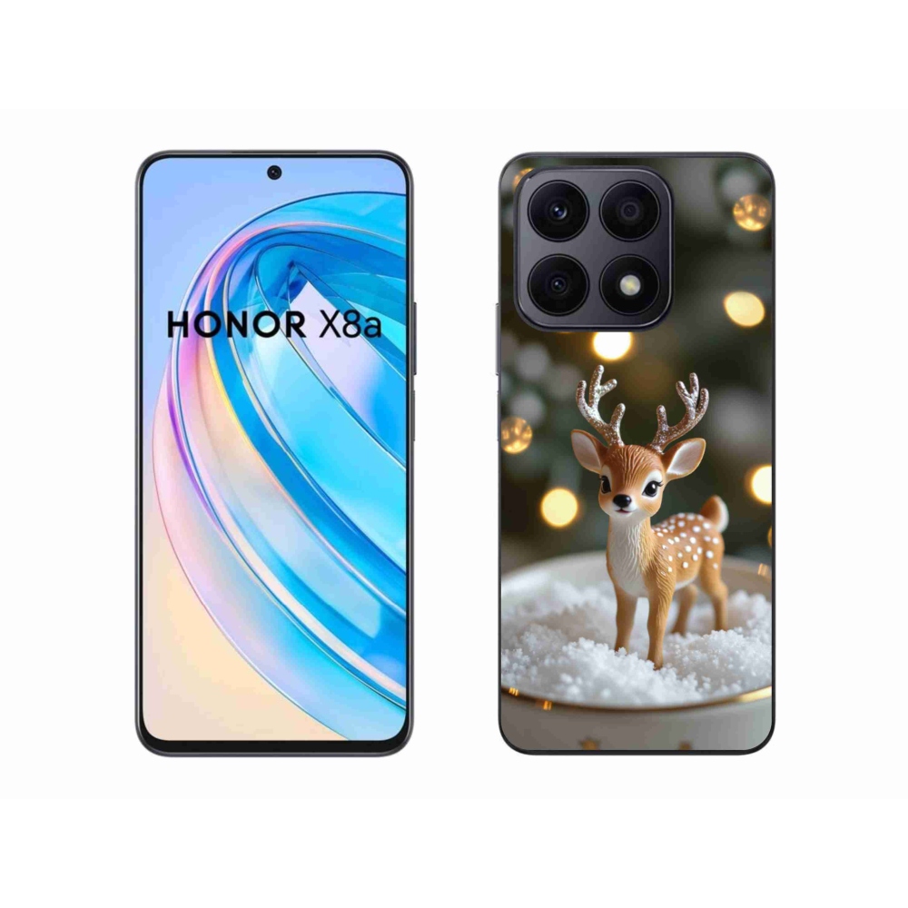 Gél borítás mmCase a Honor X8a számára - aranyos karácsonyi szarvasok