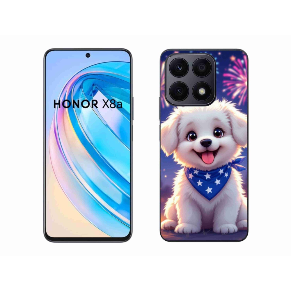 Zselés borítás mmCase a Honor X8a számára - ünnepi kiskutya
