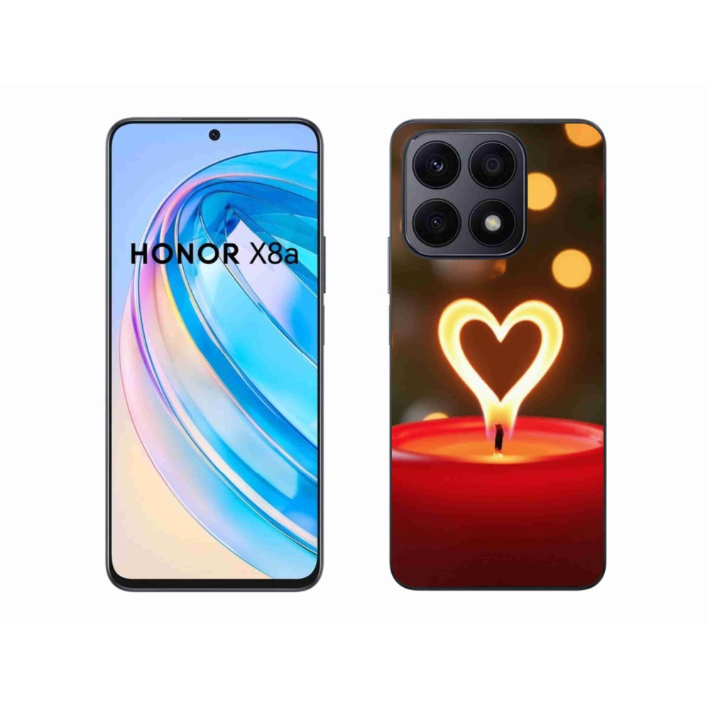 Zselés borítás mmCase a Honor X8a készülékhez - lángoló szív