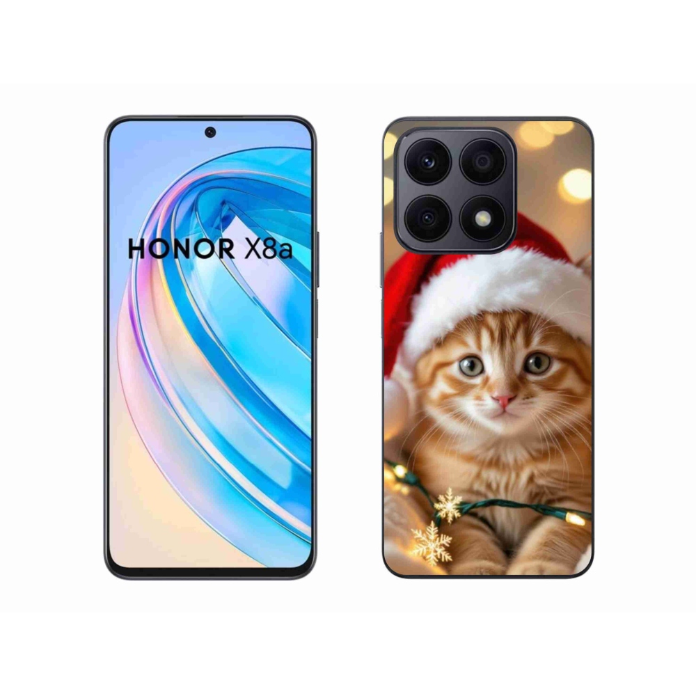 Gél borítás mmCase a Honor X8a számára - Karácsonyi cica