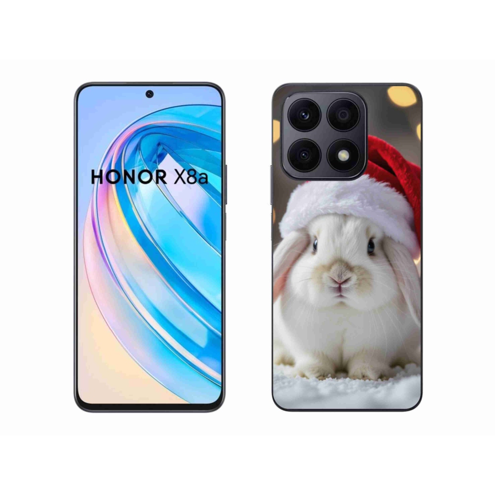 Zselés borítás mmCase a Honor X8a számára - Karácsonyi nyúl