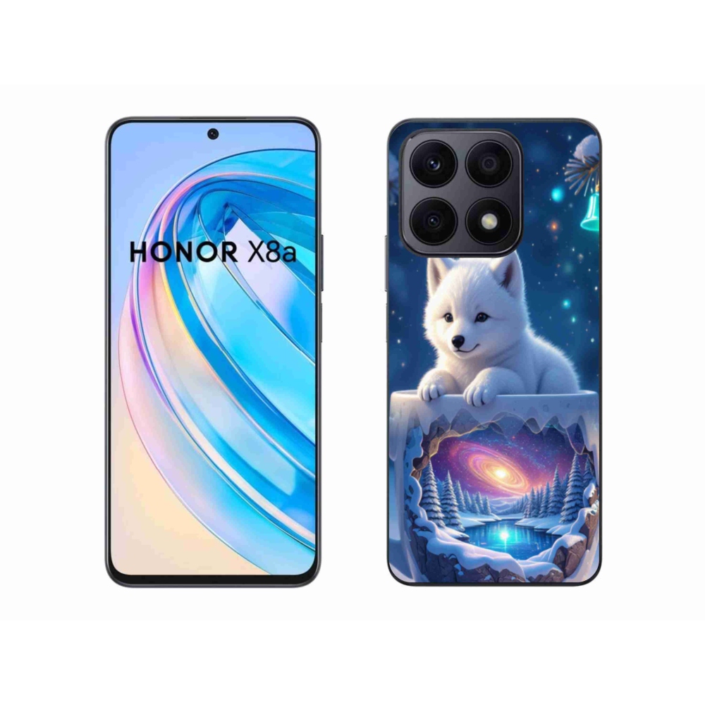 Gél borítás mmCase a Honor X8a számára - Karácsonyi kölyökkutya