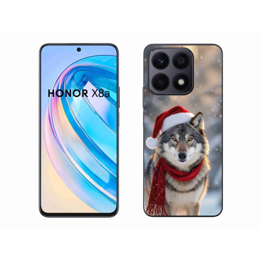 Gél borítás mmCase a Honor X8a számára - Karácsonyi farkas