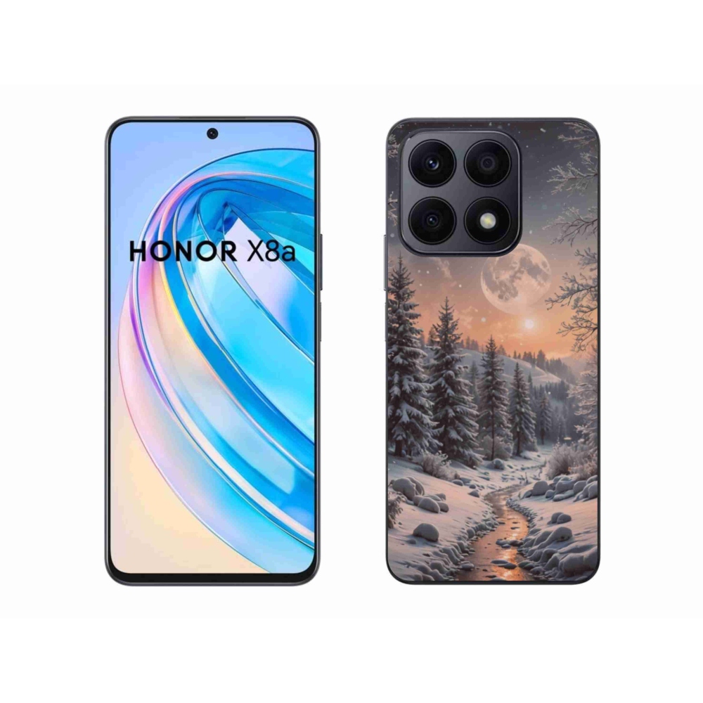 Zselés borítás mmCase a Honor X8a számára - téli táj 2