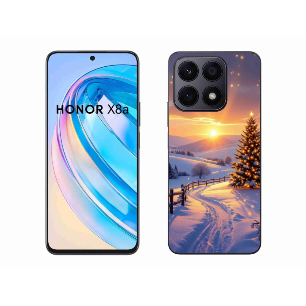 Zselés borítás mmCase a Honor X8a számára - téli tájkép