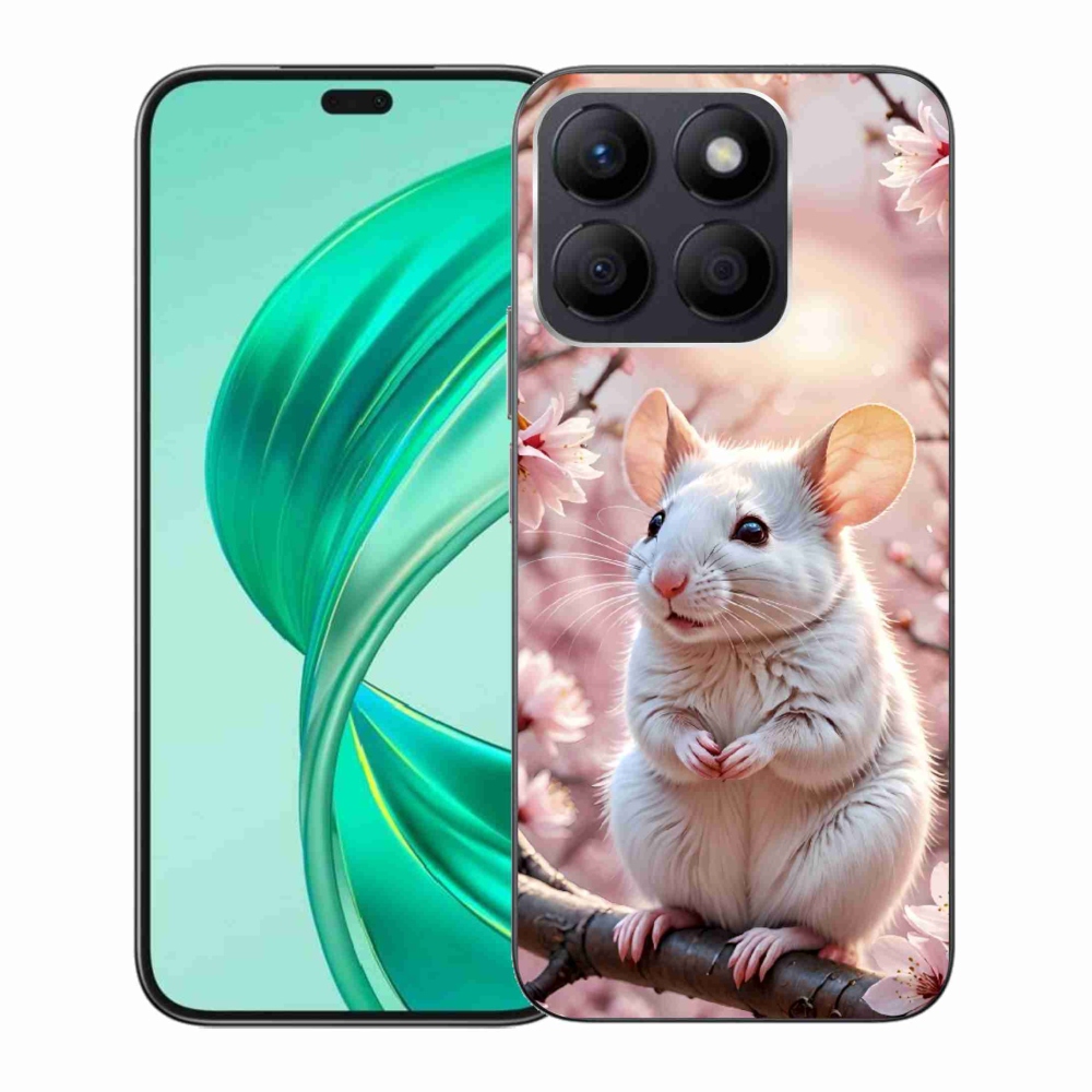 mmCase gél tok az Honor X8b-hez – fehér egér egy ágon