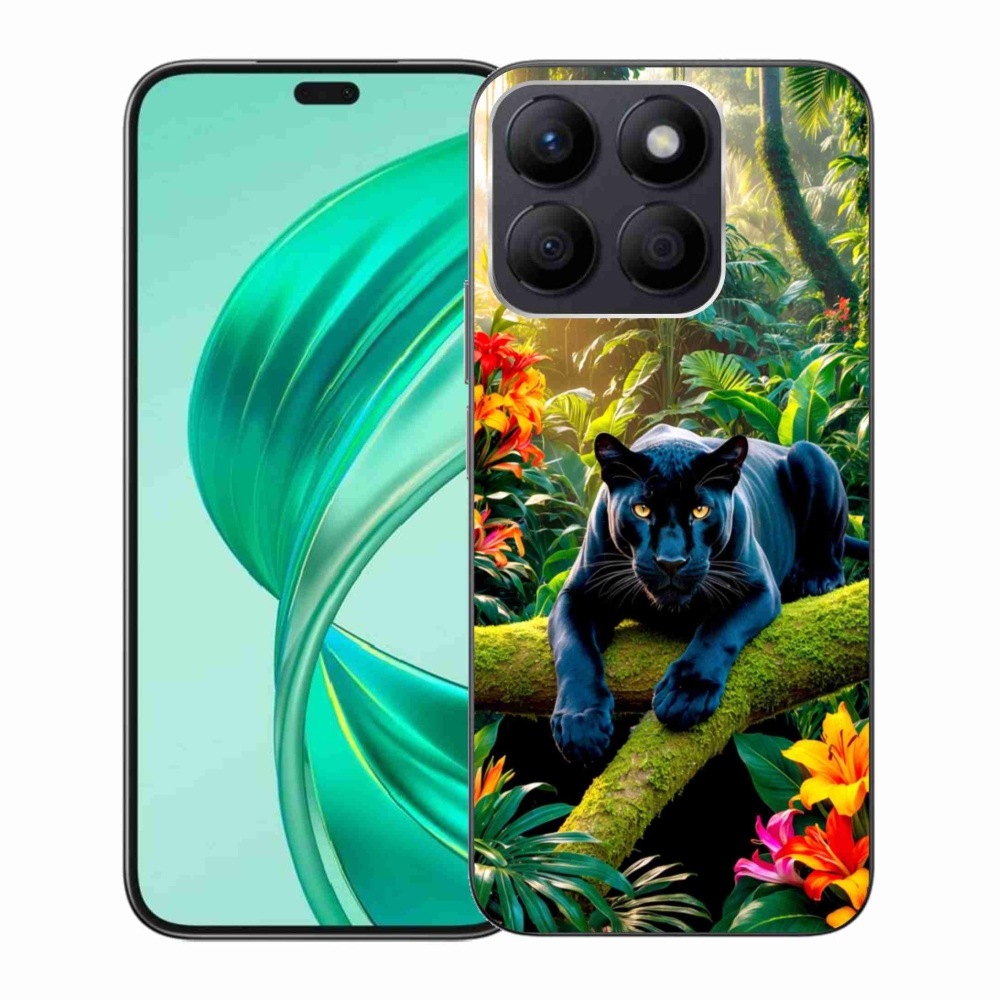 Gél borítás mmCase a Honor X8b számára - fekete párduc a dzsungelben