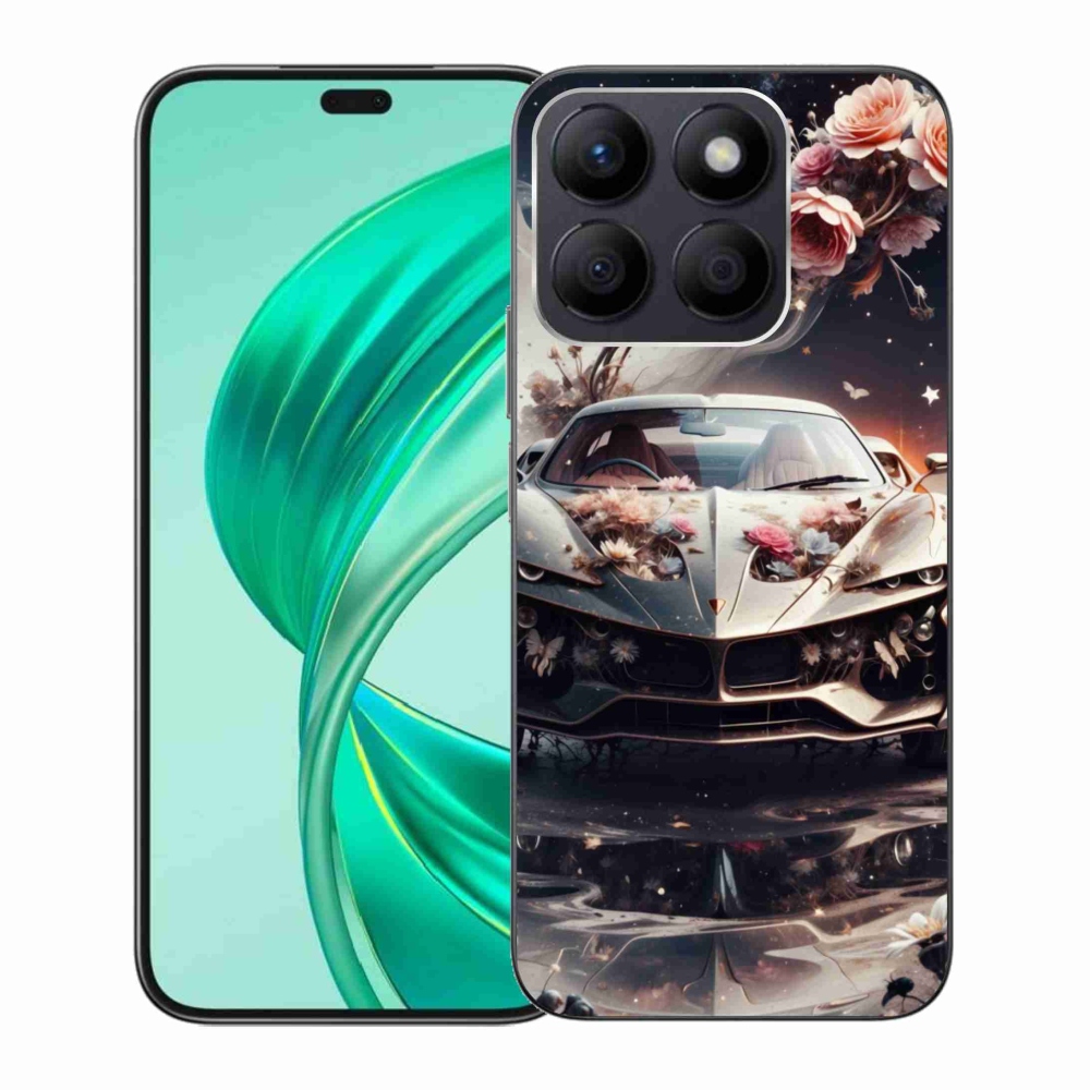 Gél borítás mmCase a Honor X8b-hez - virágos sportkocsihoz