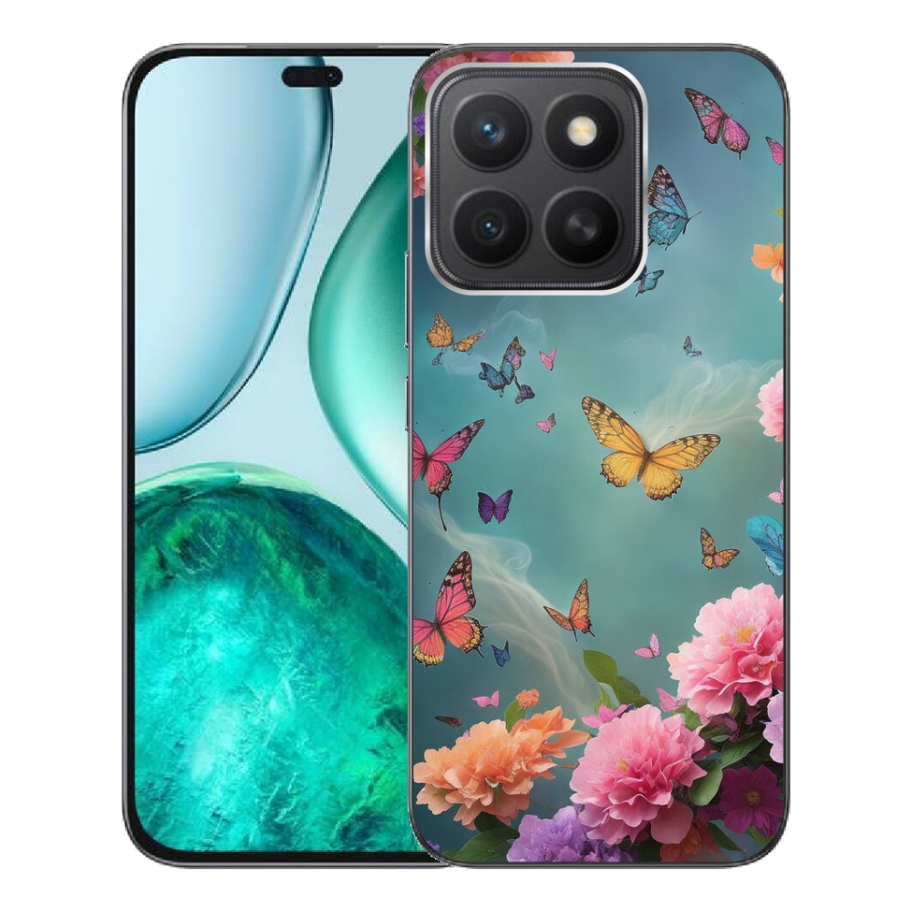 mmCase gél tok az Honor X8c-hez – színes virágok és pillangók