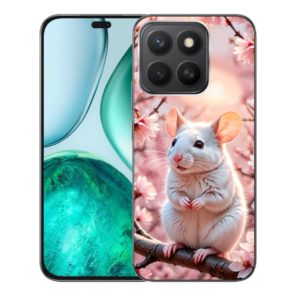 mmCase gél tok az Honor X8c-hez – fehér egér egy ágon