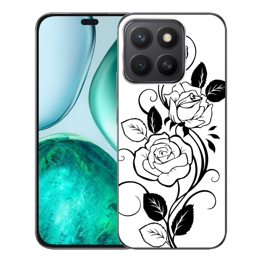 mmCase géltok az Honor X8c-hez – fekete-fehér rózsa