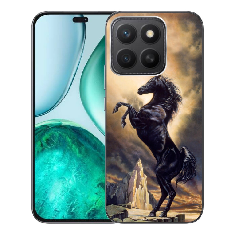 mmCase gél tok az Honor X8c-hez – fekete rajzolt ló