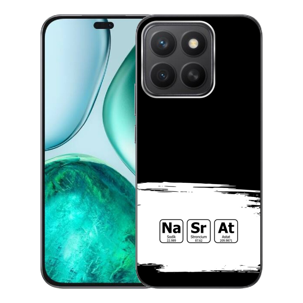 mmCase gélhuzat az Honor X8c-hez – kémiai elemek fehér-fekete háttérrel