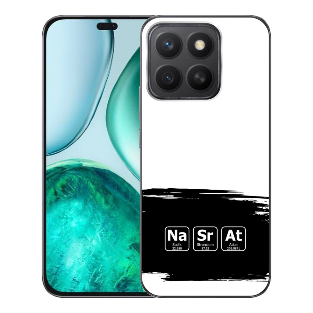 mmCase géltok az Honor X8c-hez – kémiai elemek fekete-fehér háttérrel