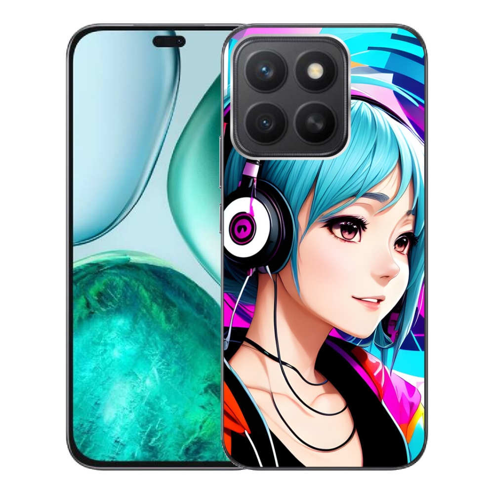 mmCase gél tok az Honor X8c-hez – fejhallgatóval ellátott lány