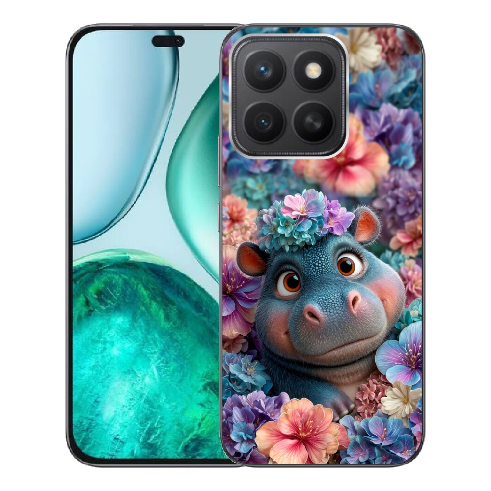 mmCase géltok az Honor X8c-hez – virágok között úszó víziló