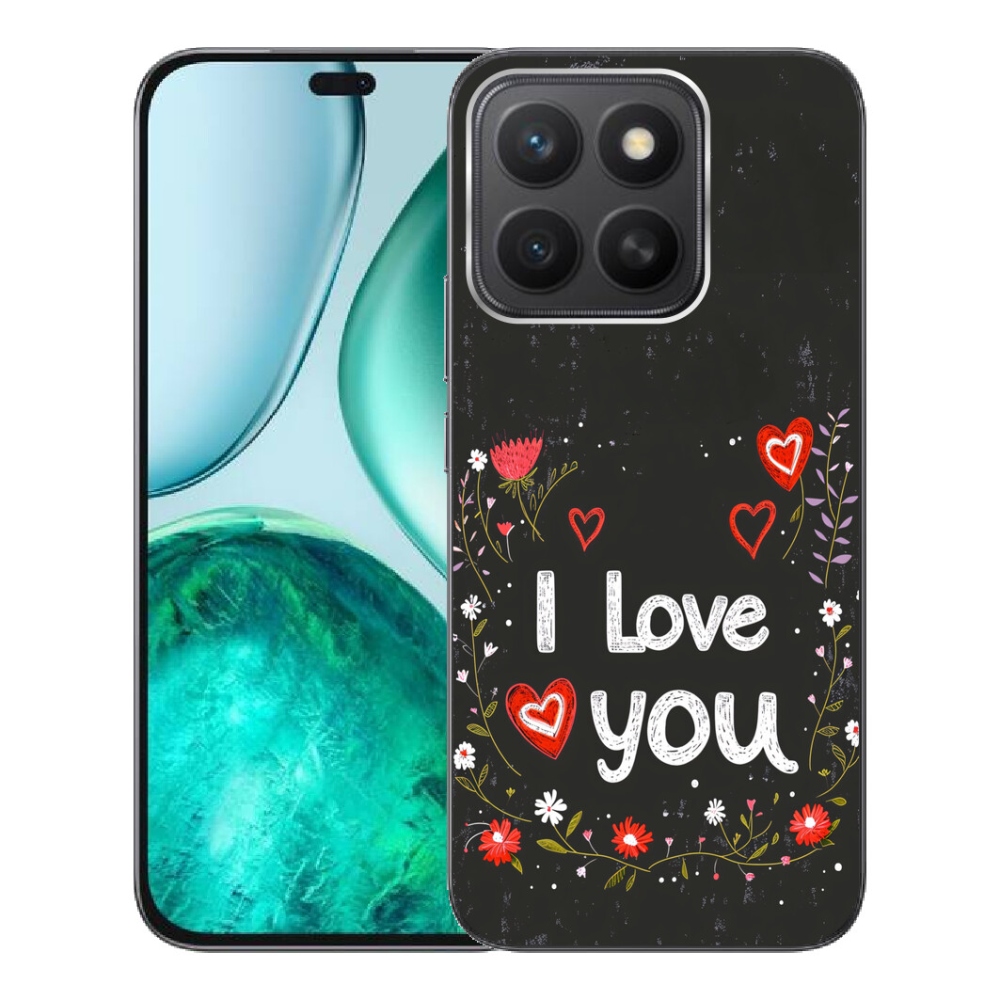 mmCase géltok az Honor X8c-hez – „I love you” fekete háttérrel