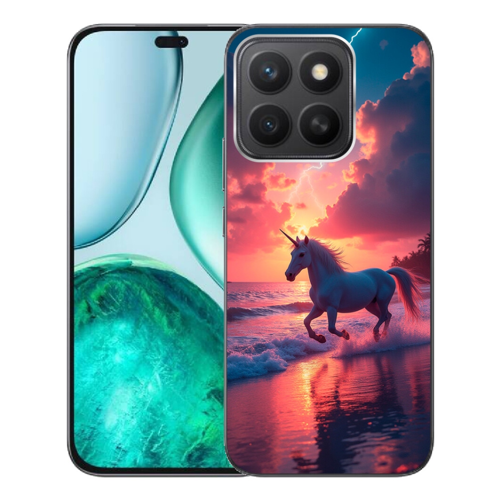 mmCase gél tok az Honor X8c-hez – egyszarvú a tengerparton