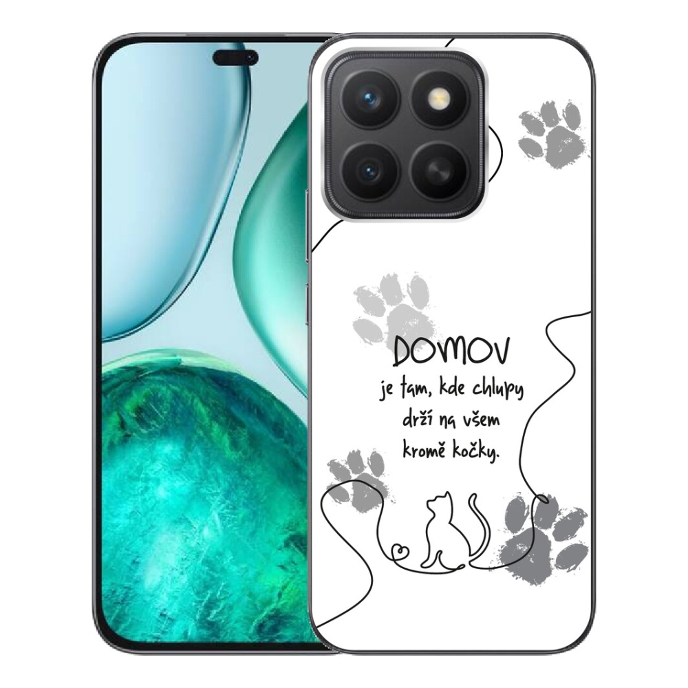mmCase gél tok az Honor X8c-hez – macskás motívum, fehér háttér