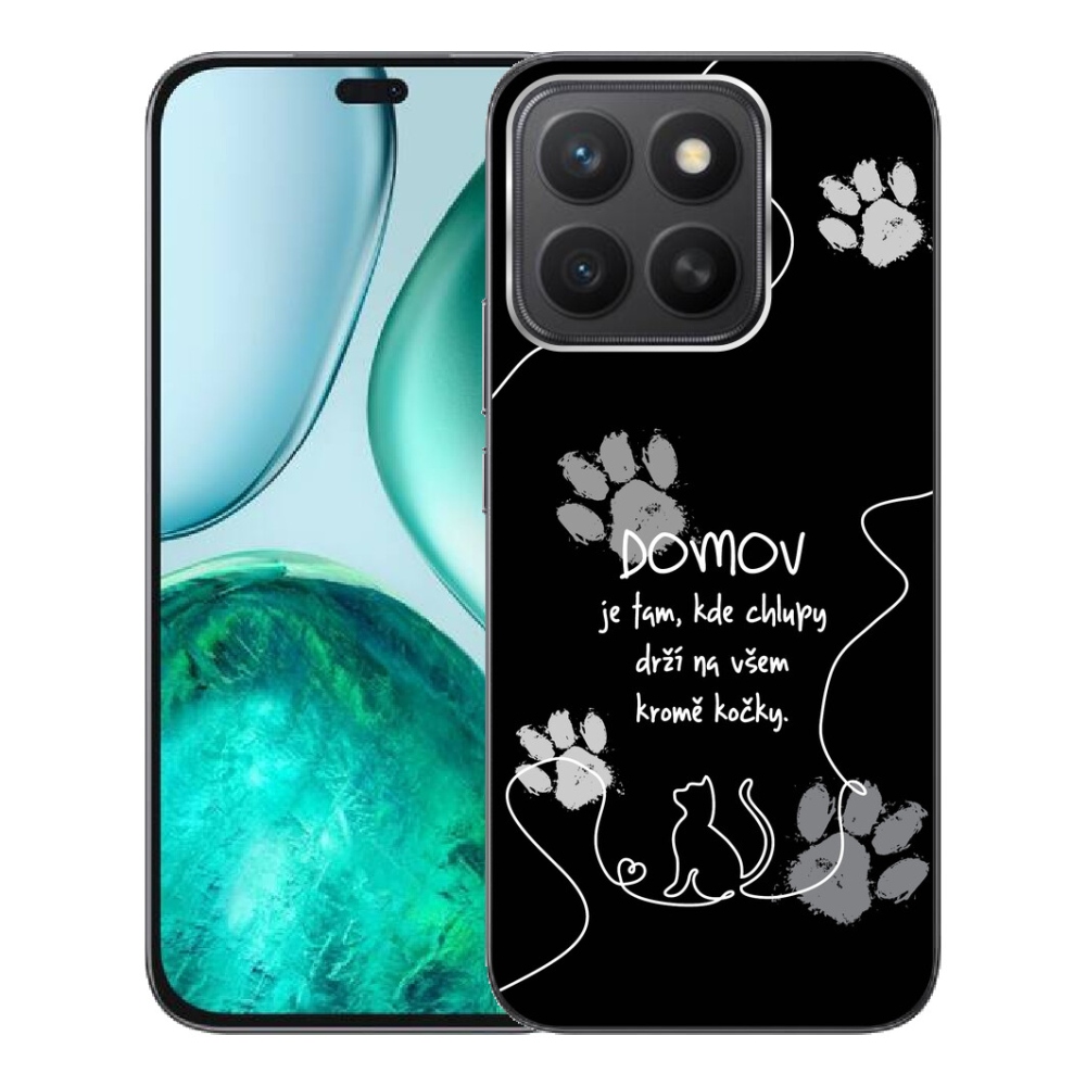 mmCase gél tok az Honor X8c-hez – macskás motívum, fekete háttér