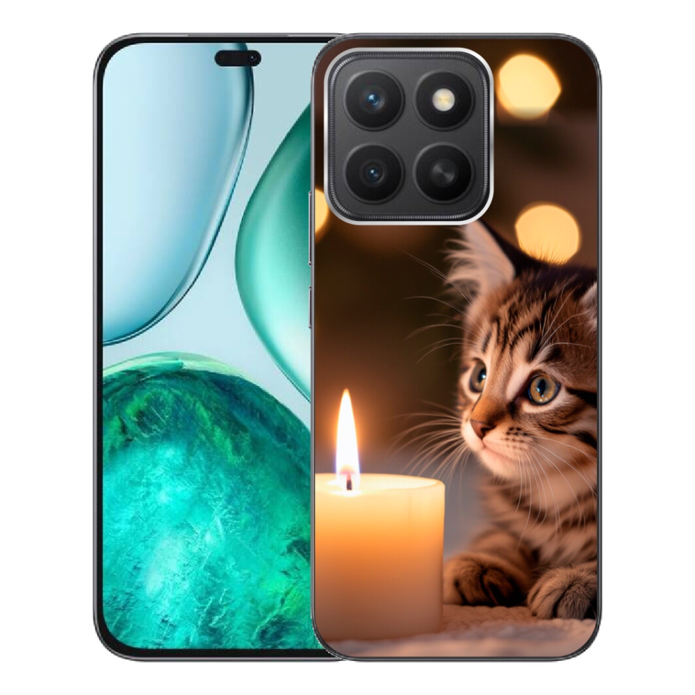 mmCase gél tok az Honor X8c-hez – cica és gyertya
