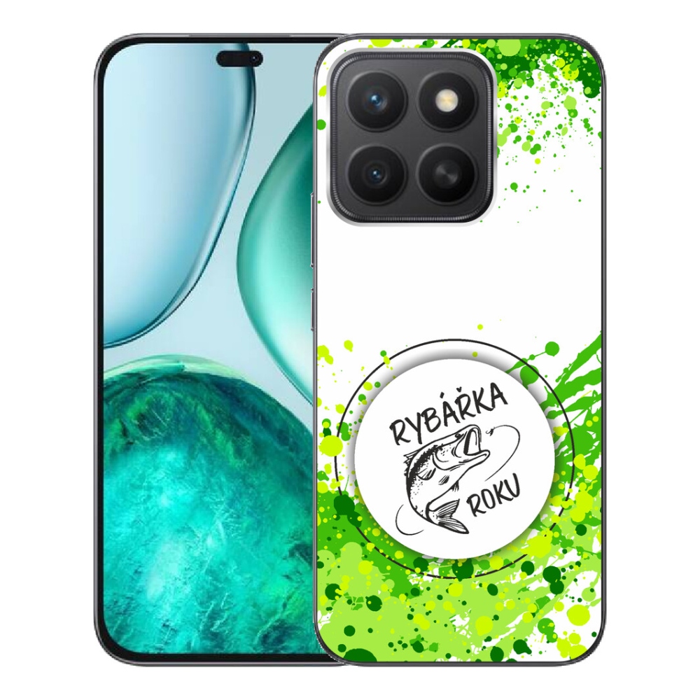 mmCase géltok az Honor X8c-hez – „Az év horgásznője” fehér háttérrel