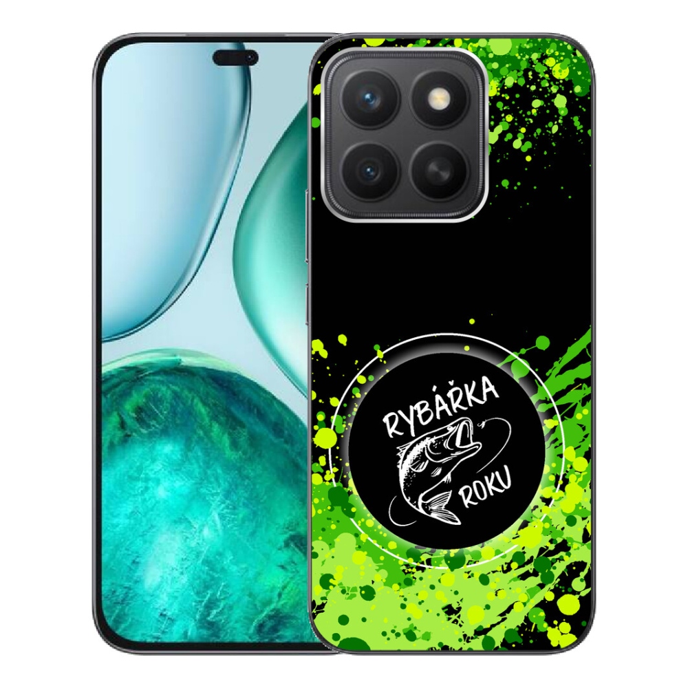 mmCase gél tok az Honor X8c-hez – „Az év horgásznője” fekete háttérrel