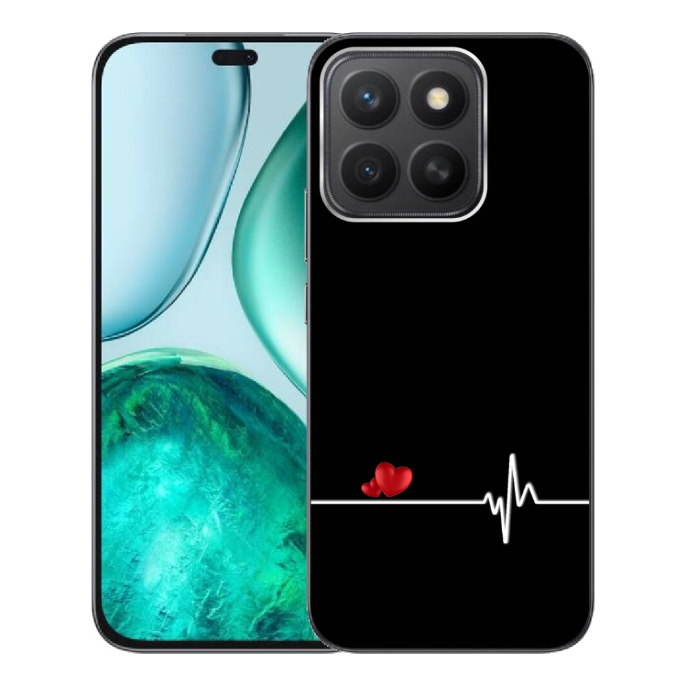 mmCase gél tok az Honor X8c-hez – szív és pulzus fekete háttérrel