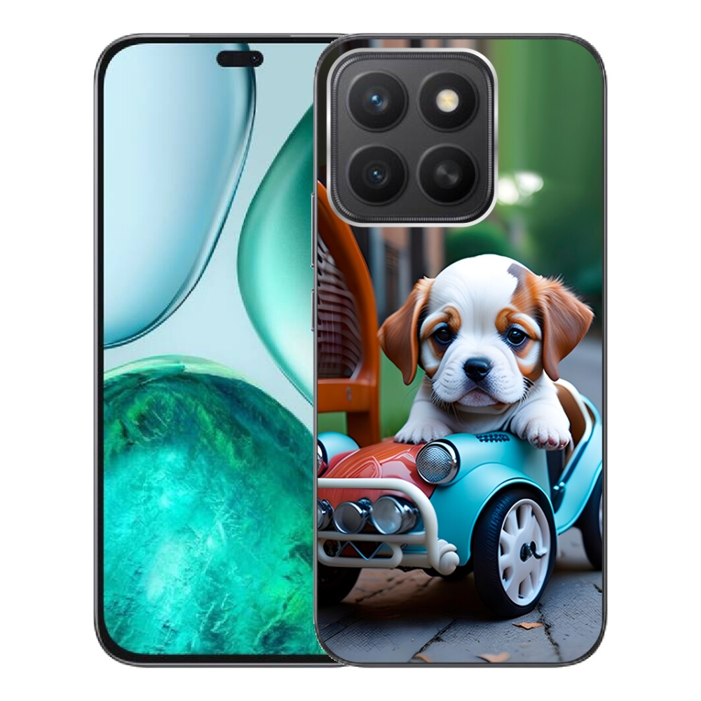 mmCase géltok az Honor X8c-hez – kiskutya retro autóban