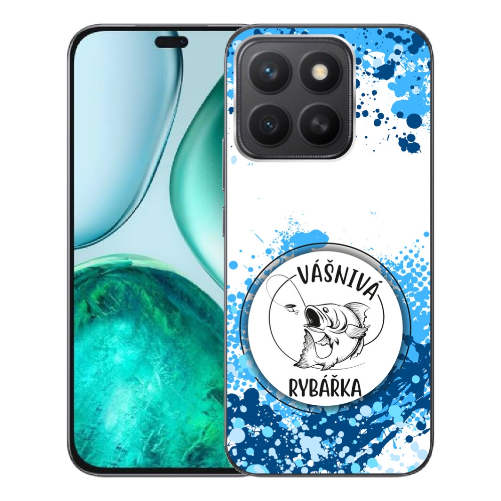mmCase gél tok az Honor X8c-hez – szenvedélyes horgász, fehér háttérrel