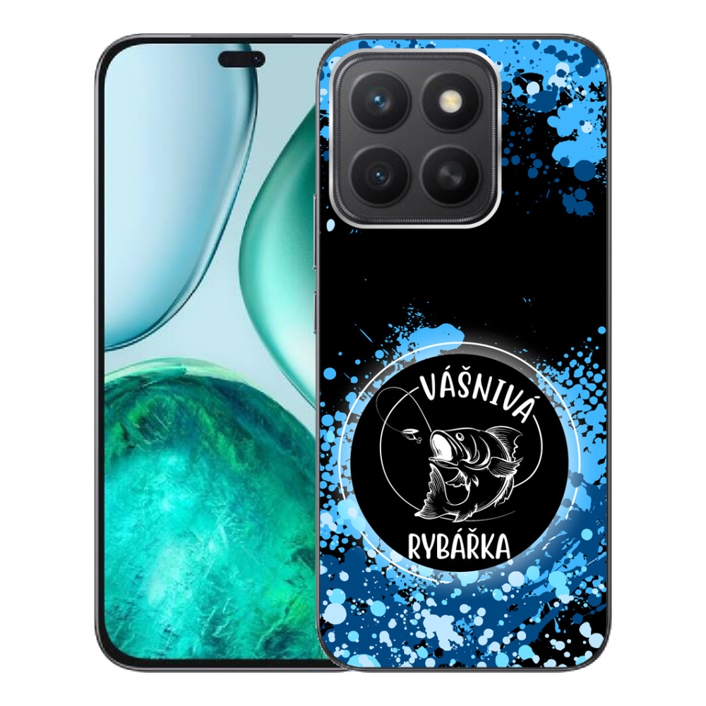 mmCase gél tok az Honor X8c-hez – szenvedélyes horgász, fekete háttérrel