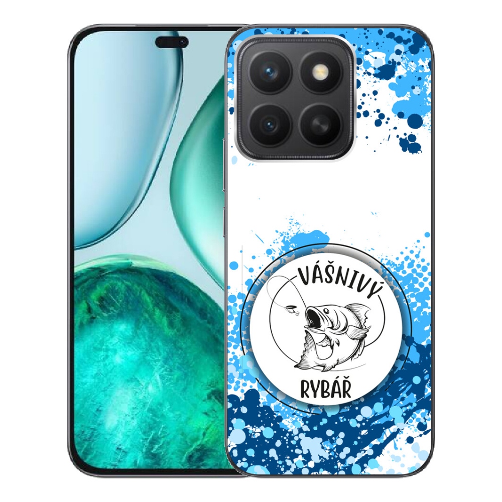 mmCase gél tok az Honor X8c-hez – szenvedélyes horgász, fehér háttérrel